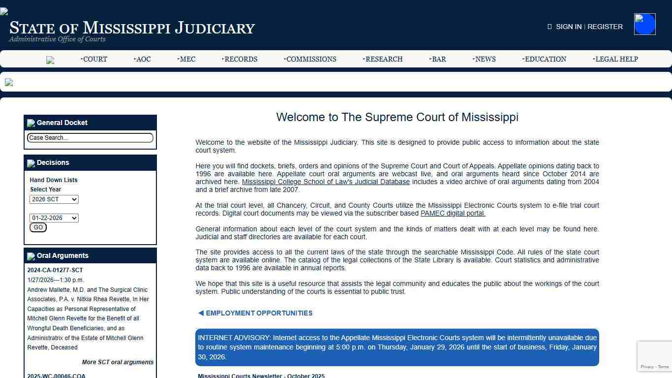 State of Mississippi Judiciary